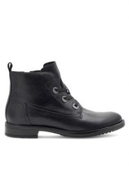 Lasocki Trzewiki WI23-DALIA3-07 Czarny. Czarne botki damskie Lasocki, ze skóry, bez obcasa, na płaskiej podeszwie, bez zapięcia. Za 249.99 zł.