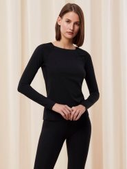 Triumph Bluzka Flex Smart Top LSL EX 01 10216446 Czarny Slim Fit. Czarne bluzki damskie Triumph, xl, bez wzorów, z syntetyku, bez kołnierzyka, bez ramiączek. W wyprzedaży za 59.99 zł.