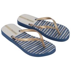 Japonki Ipanema Classic Happy Xii Fem 83582 AW916 złoty. Żółte klapki damskie bez wzorów, z materiału, bez obcasa, bez zapięcia. Za 130.93 zł.