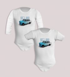 Trabant — body (Rozmiar: 6M; Długość rękawa: długi; Rodzaj nadruku: Trabant). Czerwone body niemowlęce nikiniki, bez wzorów, z bawełny, bez kołnierzyka, bez ramiączek. Za 59.00 zł.