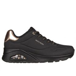 Sneakersy damskie Skechers Uno-Shimmer Away. Czarne obuwie sportowe damskie Skechers, z gumy, bez zapięcia, trekkingowe, Skechers Sport. Za 413.00 zł.