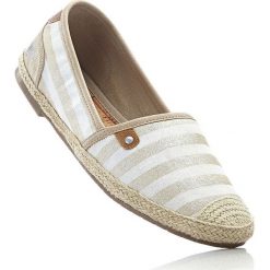 Espadryle Mustang bonprix złocisto-biały w paski. Żółte balerinki damskie bonprix, w paski. Za 89.99 zł.