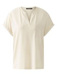 Miss Lagotte Koszulka w kolorze kremowym rozmiar: 44. Brązowe bluzki damskie Miss Lagotte, bez wzorów, bez kołnierzyka, bez ramiączek. Za 118.28 zł.