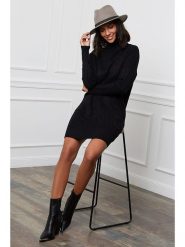 Soft Cashmere Sukienka dzianinowa w kolorze czarnym rozmiar: 34/36. Czarne sukienki damskie Soft Cashmere, bez wzorów, z dzianiny, klasyczne, bez ramiączek. Za 145.60 zł.