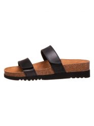 Scholl Skórzane klapki "Lusaka" w kolorze brązowym rozmiar: 42. Brązowe klapki damskie Scholl, bez wzorów, z otwartym noskiem, bez obcasa, bez zapięcia. Za 155.45 zł.