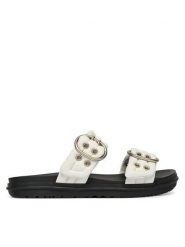 EMU Australia Klapki Bondi Buckle 2.0 W13306 Biały. Białe klapki damskie EMU Australia, bez wzorów, ze skóry, bez obcasa, bez zapięcia. Za 468.99 zł.