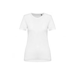 Damska koszulka z suprima z okrągłym dekoltem Kariban Premium. Białe koszulki sportowe damskie KARIBAN, bez wzorów, z bawełny, bez ramiączek. Za 125.50 zł.