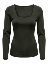 ONLY Koszulka w kolorze khaki rozmiar: XL. Brązowe bluzki damskie Only, xl, bez wzorów, bez kołnierzyka, bez ramiączek. Za 52.55 zł.