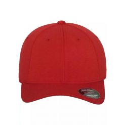 Czapka Z Daszkiem Double Jersey. Czerwone czapki z daszkiem damskie FLEXFIT, bez wzorów, z jersey. Za 75.99 zł.