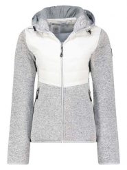 Geographical Norway Kurtka polarowa "Tilove" w kolorze szaro-białym rozmiar: XL. Białe kurtki damskie Geographical Norway, xl, z materiału, bez kołnierzyka. Za 131.74 zł.