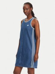 Adidas Sukienka jeansowa adicolor Denim 3-Stripes JD2580 Niebieski Slim Fit. Niebieskie sukienki damskie Adidas, bez wzorów, z bawełny, bez ramiączek. Za 259.99 zł.