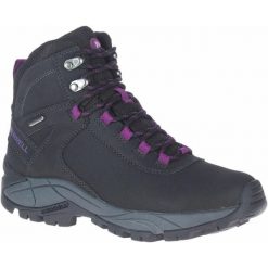 Buty Trekkingowe Damskie Merrell Vego Mid LTR Waterproof. Czarne obuwie trekkingowe damskie Merrell, ze skóry, bez zapięcia. Za 595.75 zł.