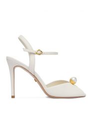 GINO ROSSI Sandały CEO-ROSE-LT2091-W Biały. Białe sandały damskie Gino Rossi, bez wzorów, ze skóry, bez obcasa, na szpilce, bez zapięcia. Za 399.99 zł.