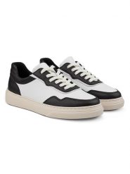 LaShoe Skórzane sneakersy w kolorze biało-czarnym rozmiar: 37. Białe obuwie sportowe damskie LaShoe, ze skóry, bez zapięcia. Za 152.98 zł.
