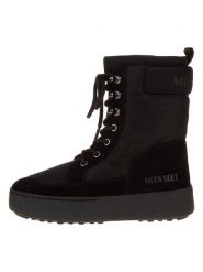 Moon Boot Skórzane botki "Ltrack Combat" w kolorze czarnym rozmiar: 35. Czarne botki damskie Moon Boot, z materiału, bez obcasa, bez zapięcia. Za 387.44 zł.