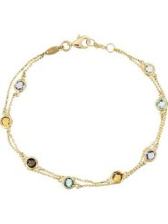 OR ÉCLAT Złota bransoletka "Colormix" z kamieniami szlachetnymi rozmiar: onesize. Żółte bransoletki damskie Or Éclat, złote. Za 1,286.70 zł.