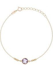 OR ÉCLAT Złota bransoletka "Dream" z ametystem rozmiar: onesize. Żółte bransoletki damskie Or Éclat, złote. Za 587.99 zł.