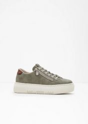 Sneakersy marki Rieker na platformie. Zielone obuwie sportowe casual damskie bonprix, bez zapięcia. Za 309.99 zł.