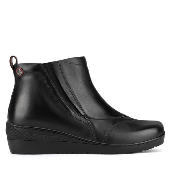 Botki Go Soft. Czarne botki damskie GO SOFT, bez obcasa, na koturnie, bez zapięcia. Za 239.99 zł.