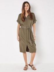 Apricot Sukienka w kolorze khaki rozmiar: L. Brązowe sukienki damskie Apricot, bez wzorów, z tkaniny, bez ramiączek. Za 104.99 zł.