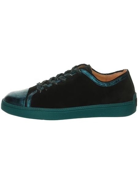 Think! Skórzane sneakersy w kolorze czarno-turkusowym rozmiar: 42,5. Czarne obuwie sportowe damskie Think!, bez zapięcia. Za 285.49 zł.