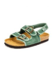 Natural world Sandały w kolorze zielonym rozmiar: 32. Zielone sandały damskie Natural World, bez wzorów, z otwartym noskiem, bez obcasa, bez zapięcia. Za 121.99 zł.