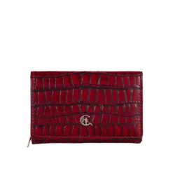 Czerwony Portfel Damski croco Canaletto – Skóra Naturalna PD1225cs96 RFID. Czerwone portfele damskie bez wzorów, ze skóry. Za 170.00 zł.