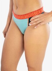 Figi termoaktywne damskie Ortovox 150 Essential Bikini. Zielone figi ORTOVOX, bez wzorów, z lycry. Za 137.49 zł.