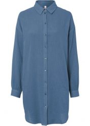 Długa bluzka muślinowa oversize. Czerwone bluzki damskie bonprix, bez wzorów, bez kołnierzyka, bez ramiączek. Za 117.99 zł.