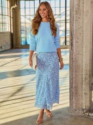 LA Angels Spódnica w kolorze błękitno-niebieskim rozmiar: M. Niebieskie spódnice damskie LA Angels, na co dzień, m, bez wzorów, maxi. Za 130.99 zł.