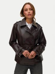 Vero Moda Kurtka z imitacji skóry Gabby 10348783 Brązowy ciemny Regular Fit. Brązowe kurtki damskie Vero Moda, s, bez wzorów, ze skóry, bez kaptura. Za 319.99 zł.