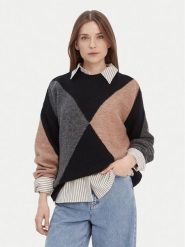 Barbour Sweter LKN1678MI11 Kolorowy Regular Fit. Swetry klasyczne damskie Barbour, z wełny, bez kołnierzyka. Za 659.99 zł.