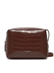 Calvin Klein Torebka K60K612452 Brązowy. Brązowe listonoszki damskie Calvin Klein, bez wzorów, ze skóry, bez dodatków. Za 269.99 zł.