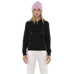 Bluza miękka z kaptur na co dzień na siłownię. Czarne bluzy damskie LEONE 1947 APPAREL, bez wzorów, z bawełny, bez kaptura. W wyprzedaży za 164.19 zł.