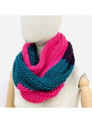 MILANO AMOUR Szal-koło w kolorze morsko-różowo-bordowym - 128 x 25 cm rozmiar: onesize. Niebieskie szaliki damskie MILANO AMOUR, bez wzorów, z materiału. Za 160.96 zł.