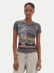 Guess T-Shirt W6RI05 KCCG0 Czarny Classic Fit. Czarne t-shirty damskie Guess, xxl, z aplikacjami, z syntetyku, bez kołnierzyka. Za 195.00 zł.