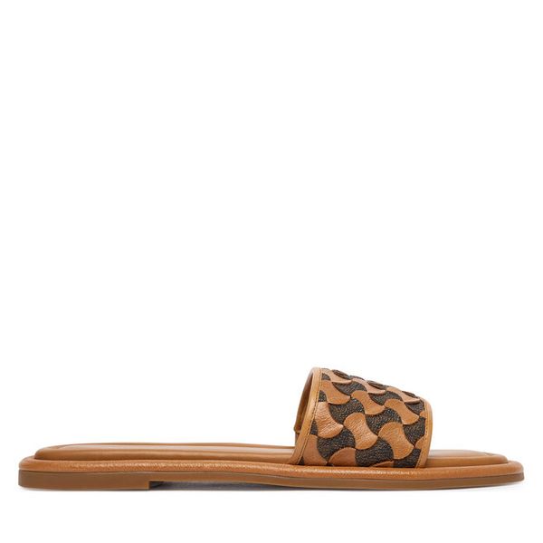 Klapki MICHAEL Michael Kors. Brązowe klapki damskie MICHAEL Michael Kors, bez wzorów, bez obcasa, bez zapięcia. Za 443.99 zł.