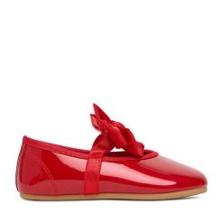 Baleriny DeeZee. Czerwone baleriny dziewczęce DeeZee, bez wzorów, bez obcasa, bez zapięcia. Za 49.99 zł.