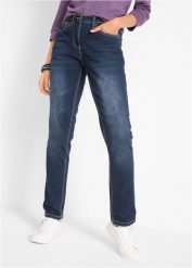Dżinsy Straight Mid Waist, ze stretchem. Niebieskie jeansy damskie bonprix. Za 129.99 zł.