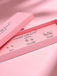 Created with Love 3-częściowy zestaw kolczyków-wkrętek "Sky" z cyrkoniami rozmiar: onesize. Szare kolczyki damskie Created with Love, z cyrkonią, srebrne. Za 56.99 zł.