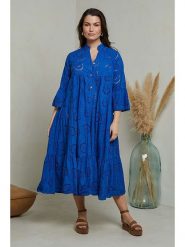 Curvy Lady Sukienka w kolorze niebieskim rozmiar: 40/42. Niebieskie sukienki damskie Curvy Lady, bez wzorów, z bawełny, klasyczne, bez ramiączek. Za 179.64 zł.