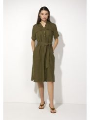 More & More Lniana sukienka w kolorze khaki rozmiar: 38. Brązowe sukienki damskie More & More, bez wzorów, ze lnu, bez ramiączek. Za 179.22 zł.