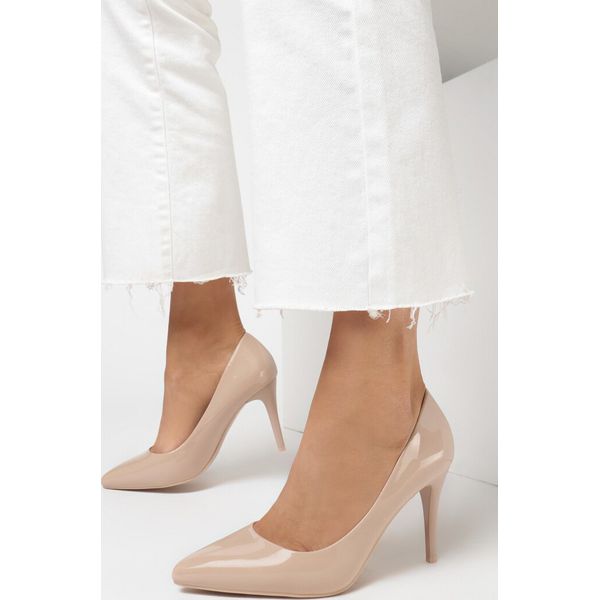 Beżowe Szpilki Thereia. Brązowe szpilki damskie Born2be, bez wzorów, bez obcasa, na szpilce, bez zapięcia. Za 79.99 zł.