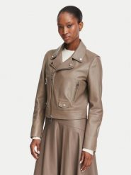BOSS Kurtka skórzana Sayuri 50548471 Brązowy Regular Fit. Brązowe kurtki damskie Boss, bez wzorów, ze skóry, bez kaptura. Za 2,544.00 zł.
