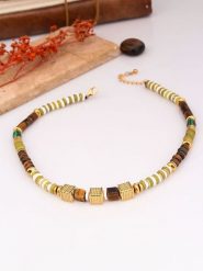 Charlize Pozłacany naszyjnik z kamieniami szlachetnymi - dł. 45 cm rozmiar: onesize. Brązowe naszyjniki damskie Charlize, z cytrynem, pozłacane. Za 143.56 zł.