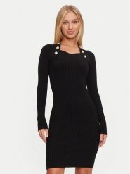 Guess Sukienka koktajlowa 4BGK01 5613Z Czarny Bodycon Fit. Czarne sukienki damskie Marciano Guess, z aplikacjami, z wiskozy, wizytowe, bez ramiączek. Za 309.99 zł.