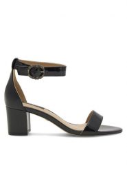Nine West Sandały WFA2641-1 Czarny. Czarne sandały damskie Nine West, bez wzorów, z syntetyku, bez obcasa, na słupku, bez zapięcia. Za 160.99 zł.