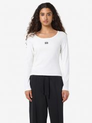 Noisy may Koszulka w kolorze białym rozmiar: M. Białe koszulki damskie Noisy may, m, bez wzorów, z bawełny, bez kołnierzyka, bez ramiączek. Za 74.81 zł.