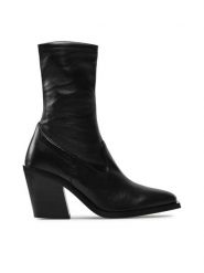 Rage Age Botki RA-67-06-000508 Czarny. Czarne botki damskie Rage Age, ze skóry, bez obcasa, na słupku, bez zapięcia. Za 589.99 zł.