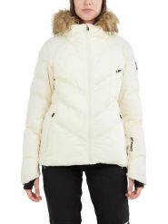 Damska kurtka narciarska Fundango Elyra Fur Padded. Białe kurtki damskie FUNDANGO, na zimę, l, z aplikacjami, z materiału, bez kaptura. Za 499.00 zł.